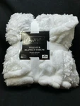 Wild Faux Fur Blanket Throw Amy Miller Home, 50" 60", Ivory / White Color, New. Fixed Price $24.99.