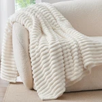 Bedelite Fleece Throw Blanket For Couch - 300GSM Soft & Warm Fluffy Cream White. Fixed Price $20.44.