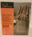 Cuddl Duds Heated *3 Settings* Plush Sherpa Throw Electric Blanket 50X60 Tan. Fixed Price $79.99.