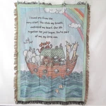 Noahs Ark Woven Baby Throw Crib Blanket Wall Tapestry Collections Etc Fringe. Fixed Price $21.99.