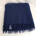 Ralph Lauren Navy Lambswool Cashmere Blend Throw Blanket Fringe Pleasantville. Fixed Price $71.19.