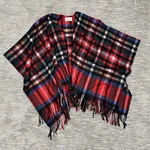 Edinburgh 83 Shawl Wrap Womens One Size Red Tartan Plaid 100% Cashmere Fringe. Fixed Price $31.99.