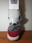 Comfort Bay Kids Dog Character Throw 40" 50" Gray Red Scarf Gift Children New. Fixed Price $8.00.