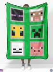 Sunny Side Up Minecraft Plush Travel Blanket - Cozy 40"X50" Throw With Creeper. Fixed Price $42.32.