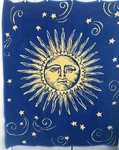 Vtg 90S Whimsigoth Celestial Throw Blanket 71"X57 Reversible Sun Moon Star Owen. Fixed Price $222.70.