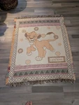 Vtg Disney The Lion King Simba Tapestry Throw Blanket Fringed Woven Beacon 57X46. Fixed Price $16.59.
