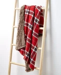 Martha Stewart Red Plaid Faux Fur Throw Blanket 50X60 Collection B2. Fixed Price $39.99.