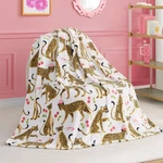 Juicy Couture Kids 50 X 70 Plush Throw Blanket Cheetah Queens White Lightweight. Fixed Price $46.78.