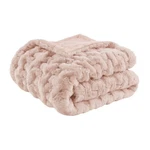 Madison Park Faux Fur Ruched Throw Blanket 50X60 Blush. Fixed Price $42.32.