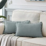 Fancy Home Lumbar Pillow Covers 2 Pack Farmhouse Decorative Throw Pom. Fixed Price $39.90.