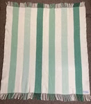 Ikea Green Ivory Striped 100% New Throw Blanket 53 X 44 W/fringe Woolmark. Fixed Price $56.99.