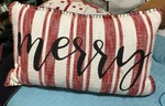 Carol And Frank Morgan Merry, Woven Pillow. Fixed Price $12.99.