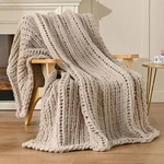 Esterra Chunky Blanket Throw 50"X60", 100% Hand Knitted Chenille B.... Fixed Price $93.89.
