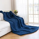 Larexius Chunky Knit Blanket - Luxury Soft Cozy 50*60, Deep Blue. Fixed Price $74.99.