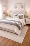 Roca Home Gray & White Striped Throw Blanket Fringe Made Portugal 50 X 67. Fixed Price $32.95.
