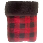 Cuddle Duds Red & Black Plaid Fleece Micro Plush Faux Fur Throw Blanket, 50X60. Fixed Price $42.88.