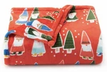 Gnome Santas -big One Oversized Soft Throw Blanket 5' X 6 Holiday Red. Fixed Price $28.95.