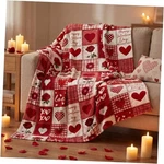 Valentine Flannel Blanket Throw, Plaid Love Hearts Roses Soft Fuzzy Plush. Fixed Price $27.85.