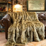Wrap Yourself In Luxury - 60 X80 Golden Faux Fur Reversible Blanket. Fixed Price $179.99.