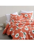 Marimekko Unikko Orange King Organic Cotton Duvet Set. Fixed Price $218.00.