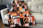 Halloween Throw Blanket: Modern Patch Witch Spooky Jack Lantern Pumpkins Candy. Fixed Price $23.99.