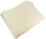 Celtic Cream Merino Wool Aran Throw Blanket 40"X66" By Carraig Donn. Fixed Price $170.99.