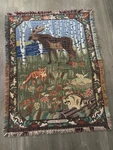Vintage Ll Bean Claire Murray Maine Woods Tapestry Throw Blanket. Fixed Price $299.99.