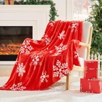 Bedelite Christmas Throw Blanket Cozy Holiday With Red Snowflake. Fixed Price $36.38.