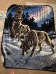 Wild Frontier Wolves Indian Blanket, Gray, Standard Throw 47X60. Fixed Price $17.00.
