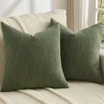 Futei Moss Green Chenille Throw Pillow Covers 18X18 Inch Set 2,SOFT & Cozy.... Fixed Price $32.99.