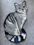 Nwt Safavieh Gray Cat Shaped Wool Throw Rug. Fixed Price $85.50.