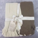 Inkivy Stockholm Throw Blanket Color Block Taupe Fringe Cozy 50 X 60. Fixed Price $39.99.