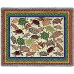New Turtles Heavy Afghan Woven Cotton Throw Blanket Green Painted Box Nip. Fixed Price $47.45.