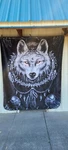 Wolf Dreamcatcher Feathers Indian Teeth Queen Size Blanket Bedspread. Fixed Price $54.55.