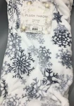 Winter Whisper Snowflakes Soft Microfleece Throw Blanket Gray Holiday Christmas. Fixed Price $39.99.
