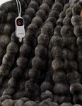 New Anysay Heated Blanket Throw Level Auto Off Faux Gray Fur Bubble 50X60. Fixed Price $50.00.
