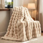 Faux Fur Throw Blanket Bubble Texture Plush Fuzzy Fleece Cozy Lightweight. Fixed Price $67.99.