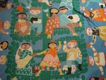Vtg Mid Century Pom Blanket Children Peace Love Animals World Nationality. Fixed Price $69.00.