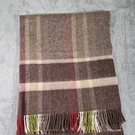 Roros Tweed Wool Throw Blanket Made Norway Plaid Fringe Brown Multicolor 50"X72". Fixed Price $129.99.