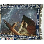 Usaf United States Air Force Academy Tapestry Blanket About 50X67 Inch. Fixed Price $26.95.