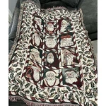 Goodwin Weavers Christmas 12 Santas Saint Nicholas Holiday Throw Blanket 68"X46". Fixed Price $17.09.