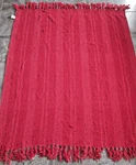 Laura Ashley Super Soft Chenille Throw 50"X60" Red Striped Fringed Blanket Read. Fixed Price $14.99.