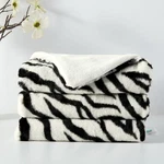 Luxury Soft Fuzzy Zebra Faux Rabbit Fur Throw Blanket 50" 60", Double Sided.... Fixed Price $32.39.
