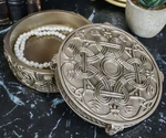 Norse Old Gods Viking Knotwork Thor Hammer Mjolnir Round Jewelry Box Figurine. Fixed Price $29.99.