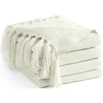 Long Create Chenille Throw Blanket For Couch 50"X 50X60 Inch, Ivory White. Fixed Price $49.99.