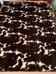 John & Bros.woolrich Throw Blanket Cow Print Faux Fur Sherpa Fleece 64LX47W. Fixed Price $125.00.