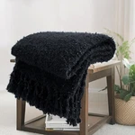 Clouddwelling Knit Throw Blanket Fluffy Fuzzy Soft Lightweight 50"X60", Black. Fixed Price $62.99.