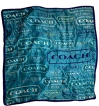 Vintage Coach Scarf 100% Silk, Rare Blue Signature Logo RN26128. Fixed Price $40.00.