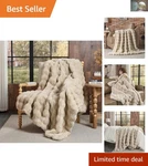King Size 108X90 Inches Shabby Chic Faux Rabbit Fur Blanket - Ultra Soft & Cozy. Fixed Price $106.19.