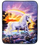 Wild Frontier 50" X 60" Soft Warm Plush Unicorn Throw Artist Steve Read. Fixed Price $14.99.